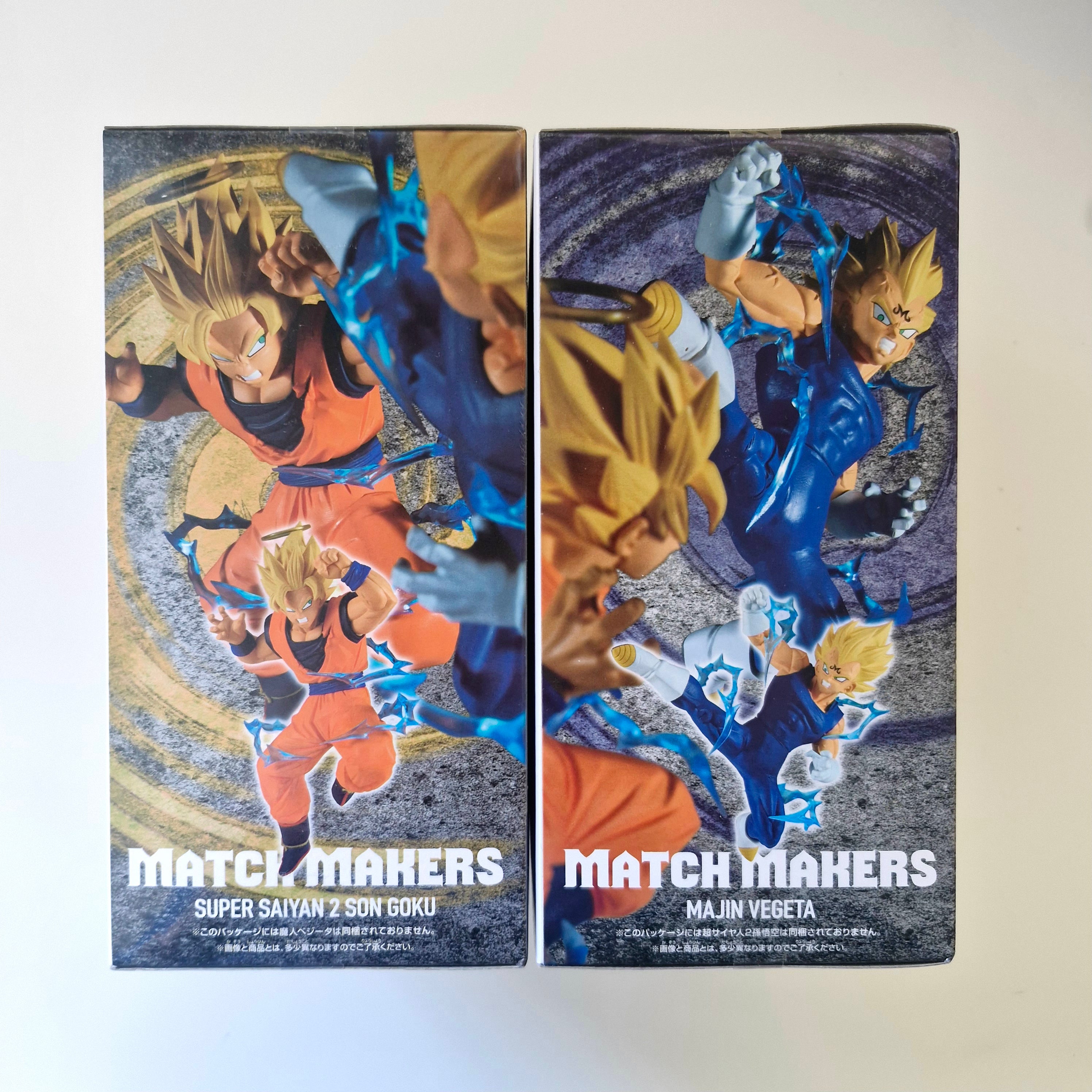 Dragon Ball Figurine Lot de 2 Match Makers Goku SSJ2 VS Majin Vegeta