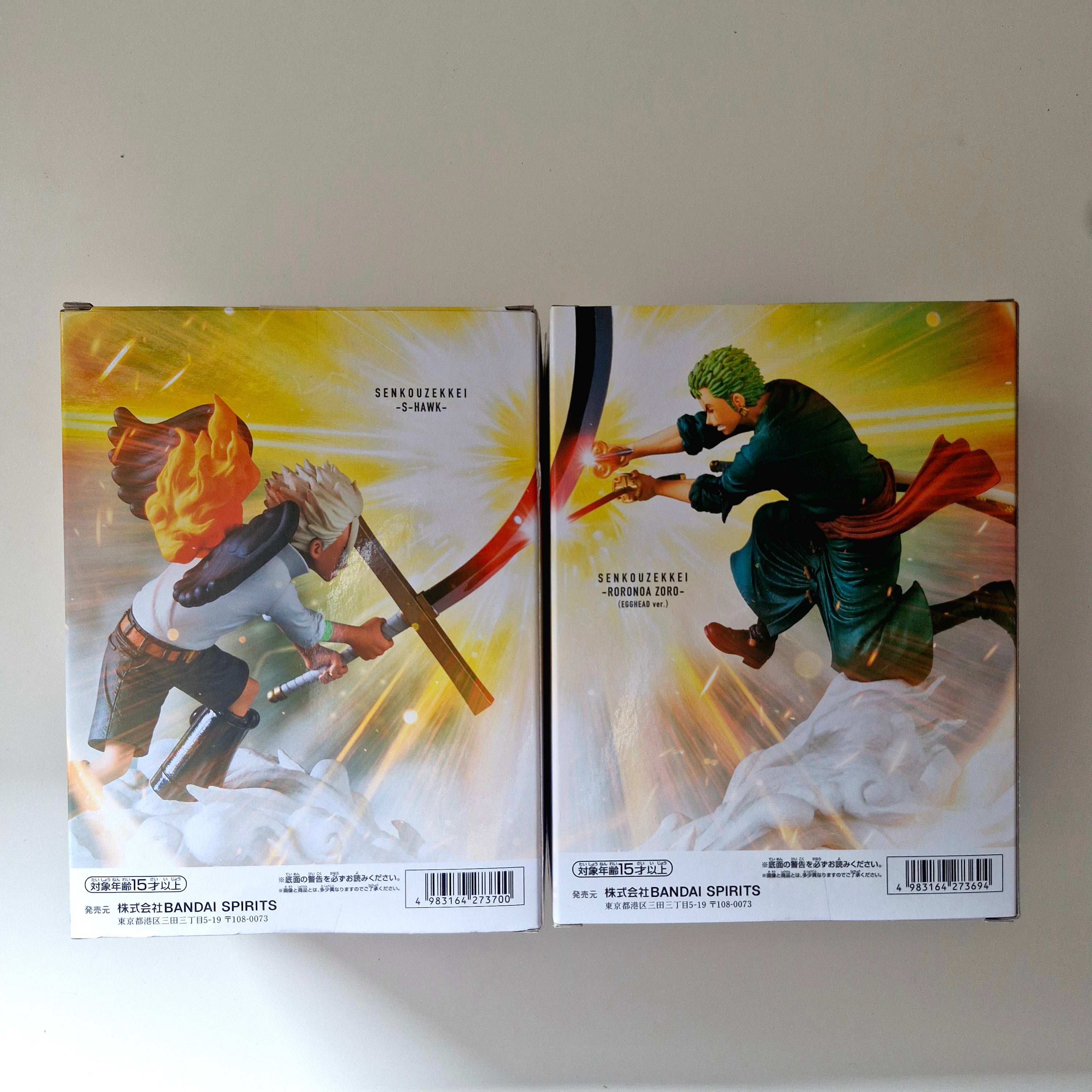 One Piece Figurine Lot de 2 figurines Senkouzekkei S-Hawk & Zoro