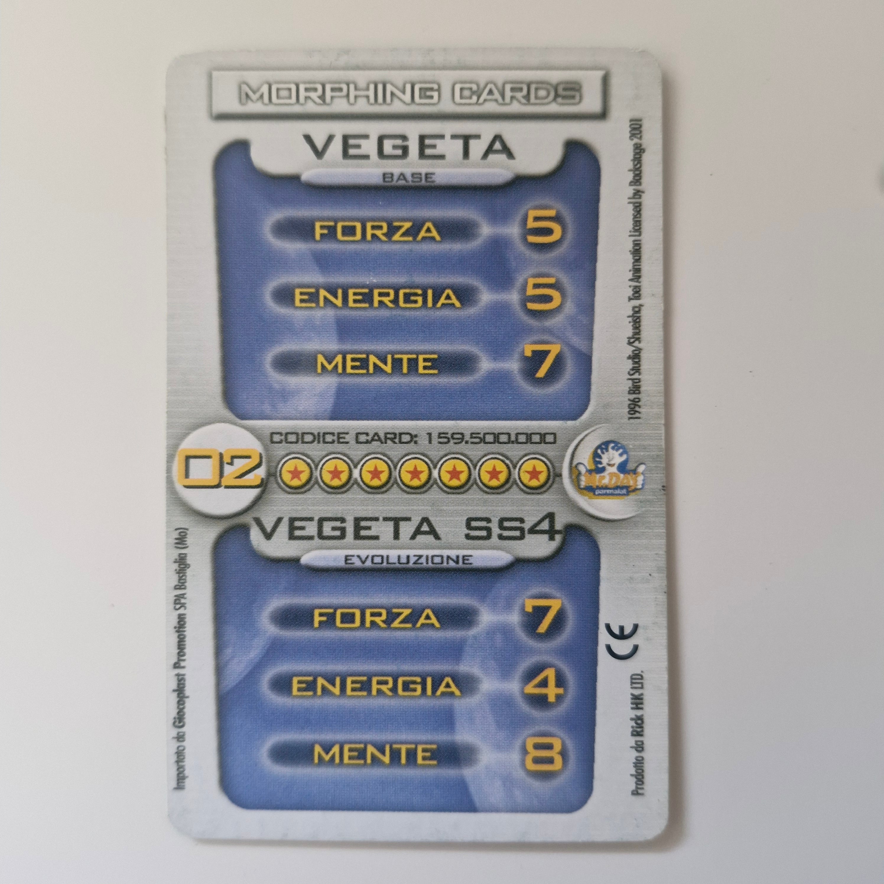 Dragon Ball Carte Morphing Card 02 Vegeta