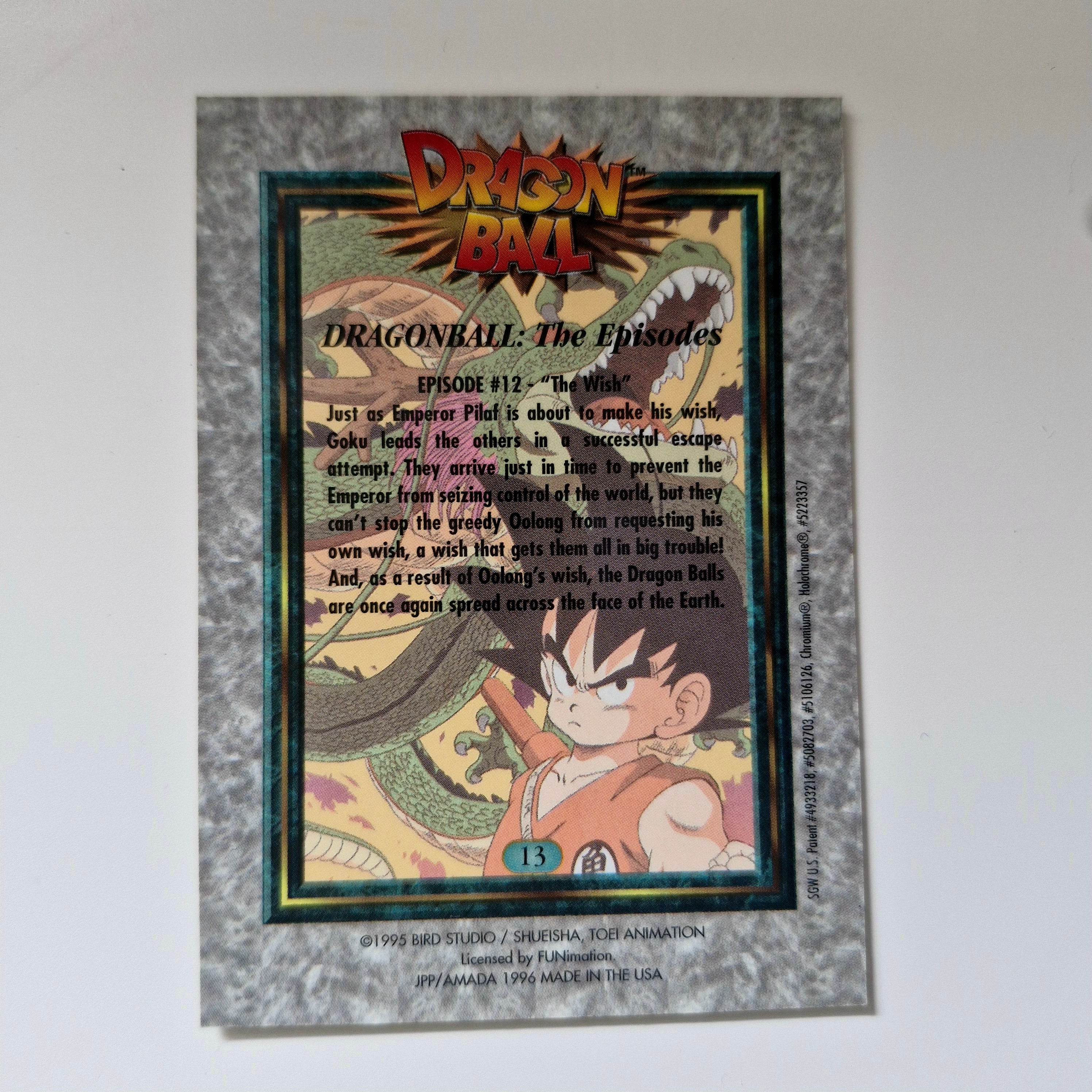 Dragon Ball - Carte Chromium Dragon Ball (US) - 13 état bon