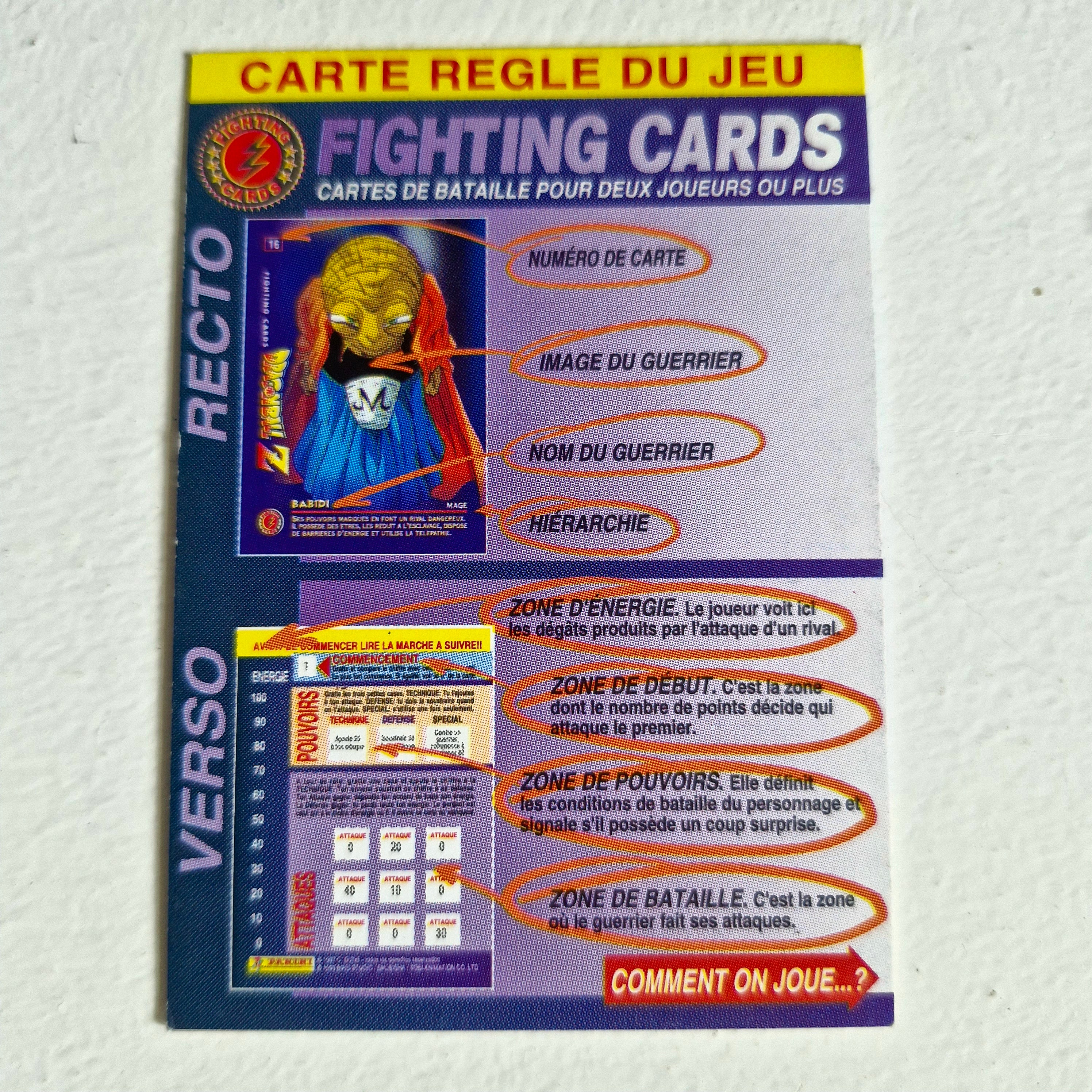 Dragon Ball - Carte Dragon Ball Fighting Cards Règles du Jeu