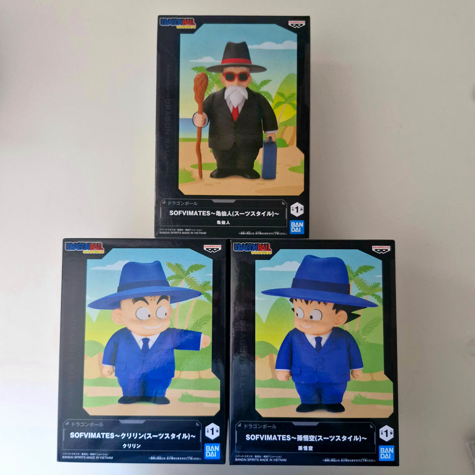 Dragon Ball Figurine Sofvimates lot de 3 : Goku, Krilin et Kame Sennin