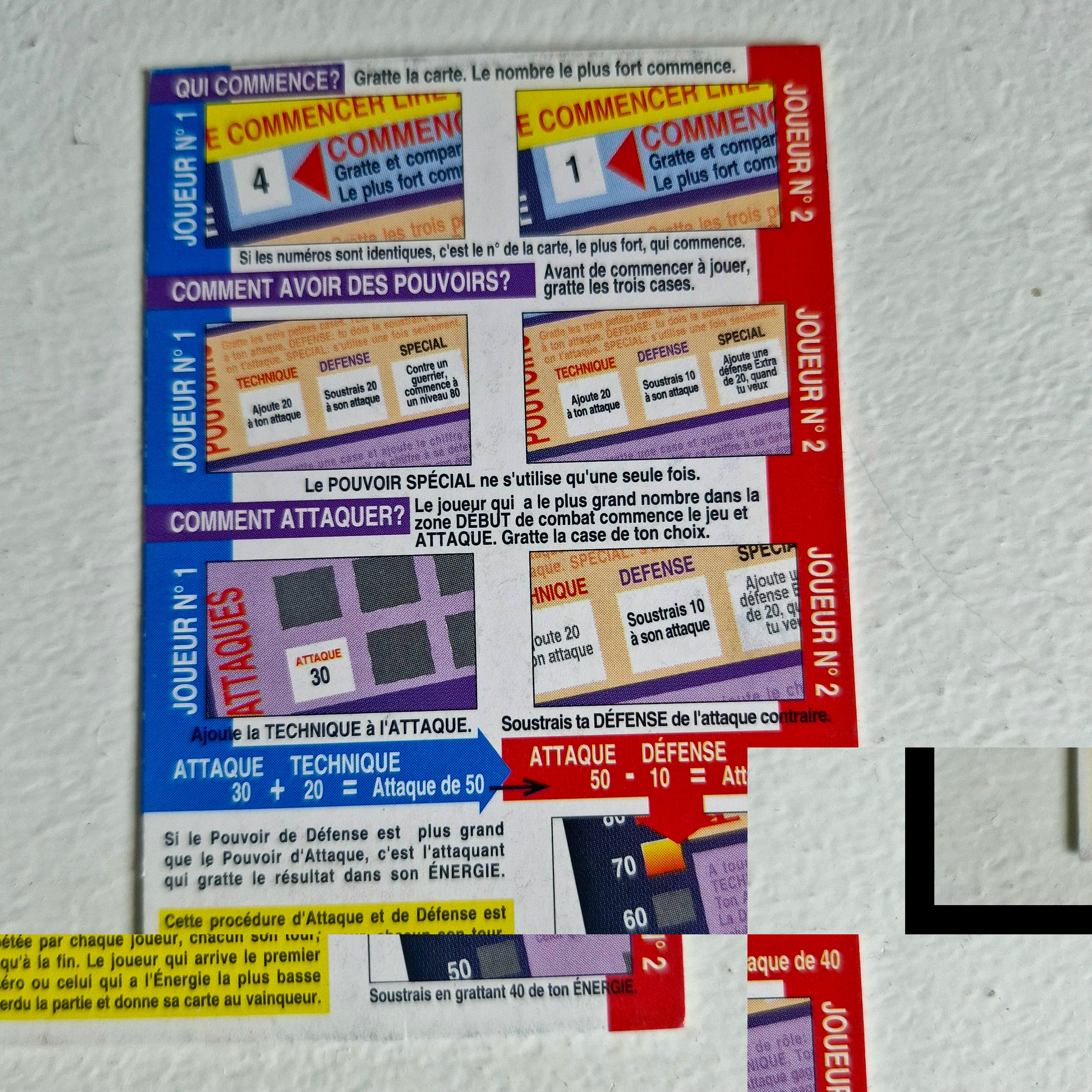 Dragon Ball - Carte Dragon Ball Fighting Cards Règles du Jeu