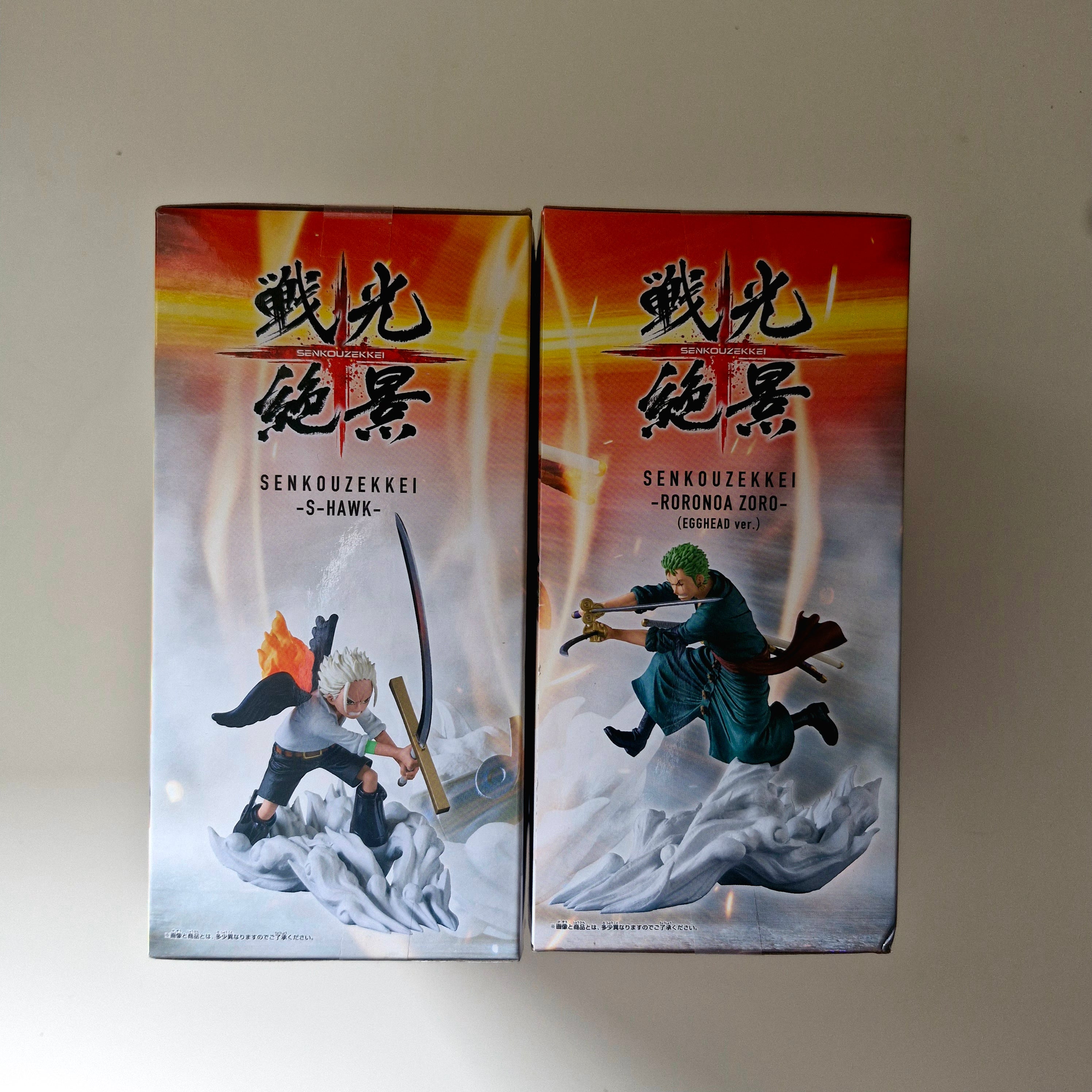 One Piece Figurine Lot de 2 figurines Senkouzekkei S-Hawk & Zoro