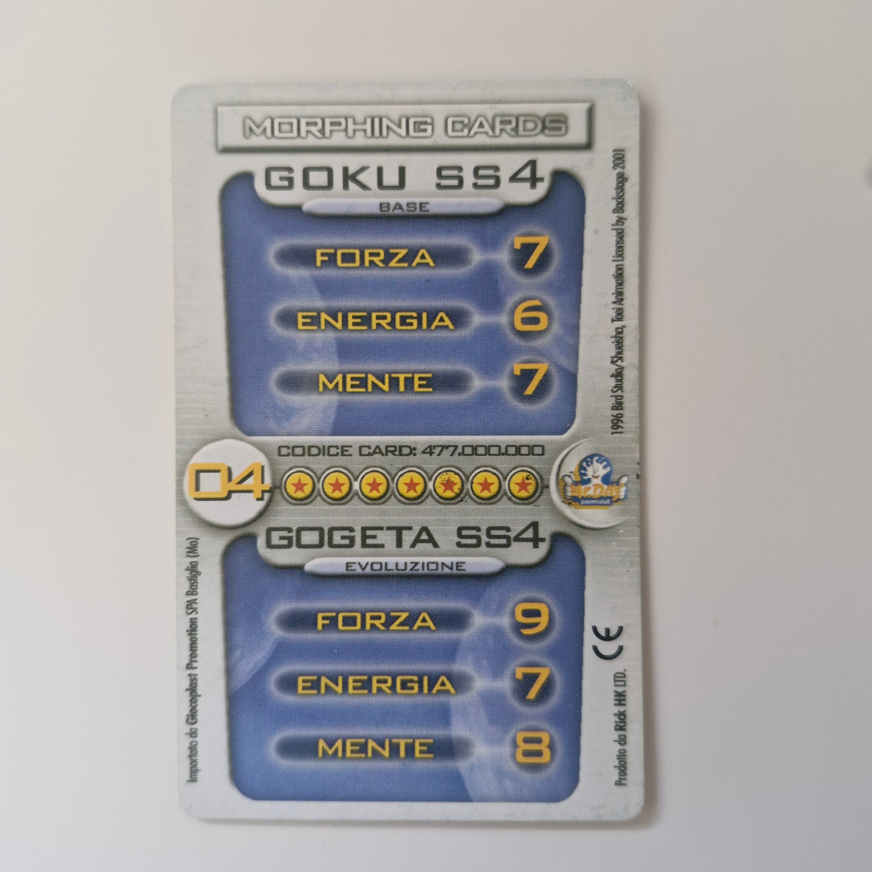 Dragon Ball Carte Morphing Card 04 Gogeta SS4