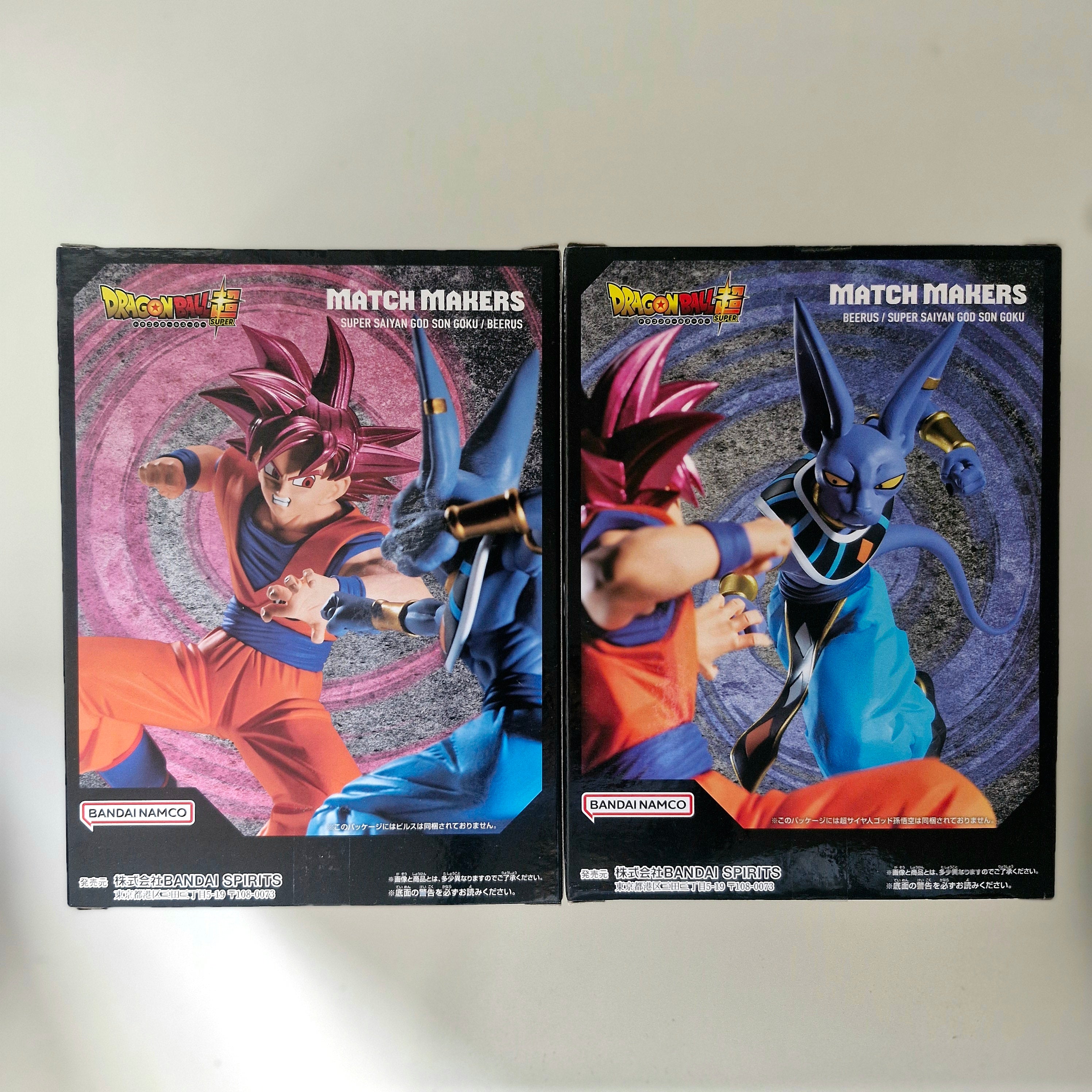 Dragon Ball Figurine Lot de 2 Match Makers Beerus VS Goku Super Saiyan God